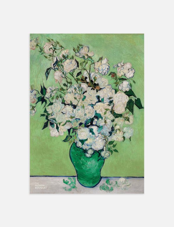 Green Floral pot Poster