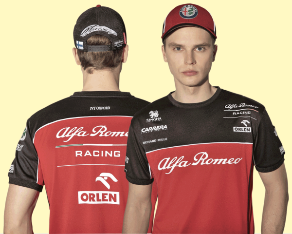 ALFA ROMEO T-shirts rood zwart front back web