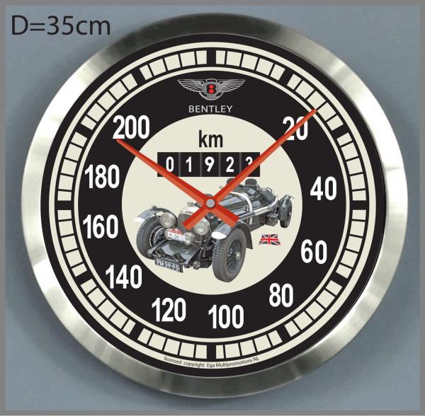 Bentley wallclock 35mm KM teller Bentley web