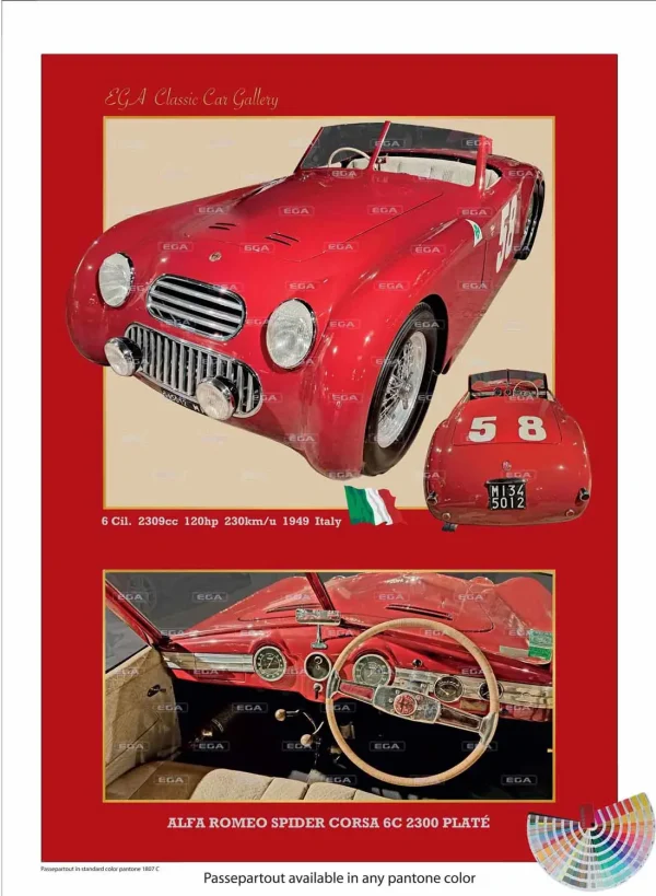 Alfa Romeo Spider Corsa 6C 2300 SS Plate 1949