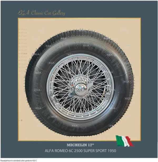 Alfa Romeo 6C 2500 Super Sport Cabriolet wheel 17" 1950