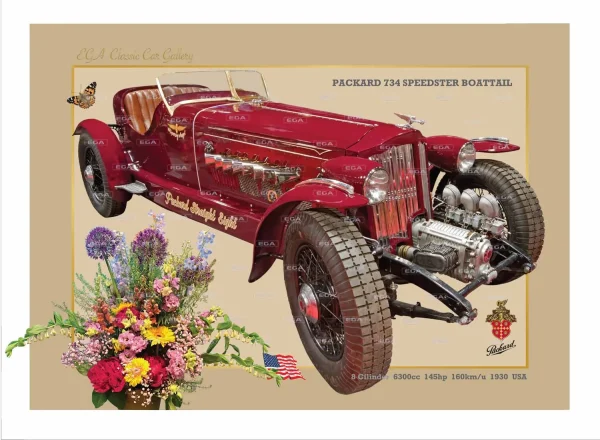 Packard 734 Speedster Boattail 1930 art