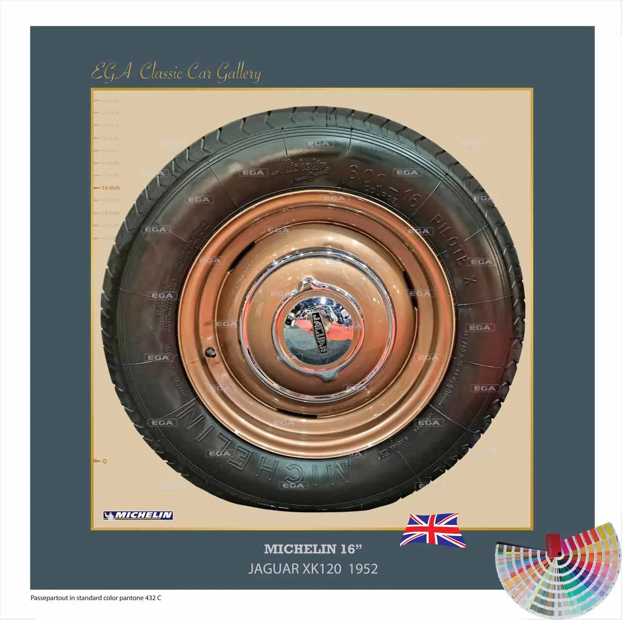 Jaguar XK120 1952 wheel 16"