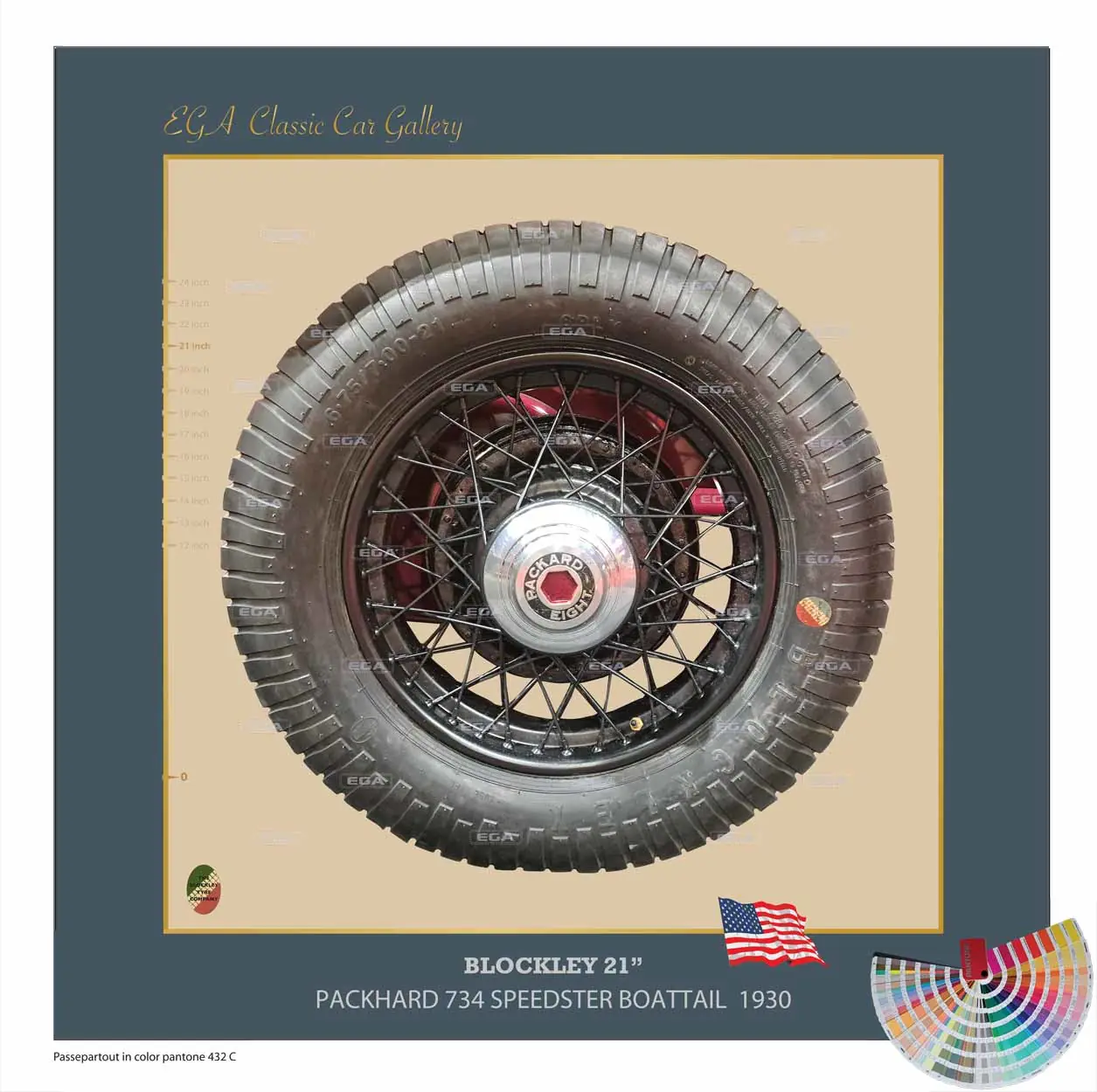 Packard 734 Speedster Boattail 1930 wheel 21"
