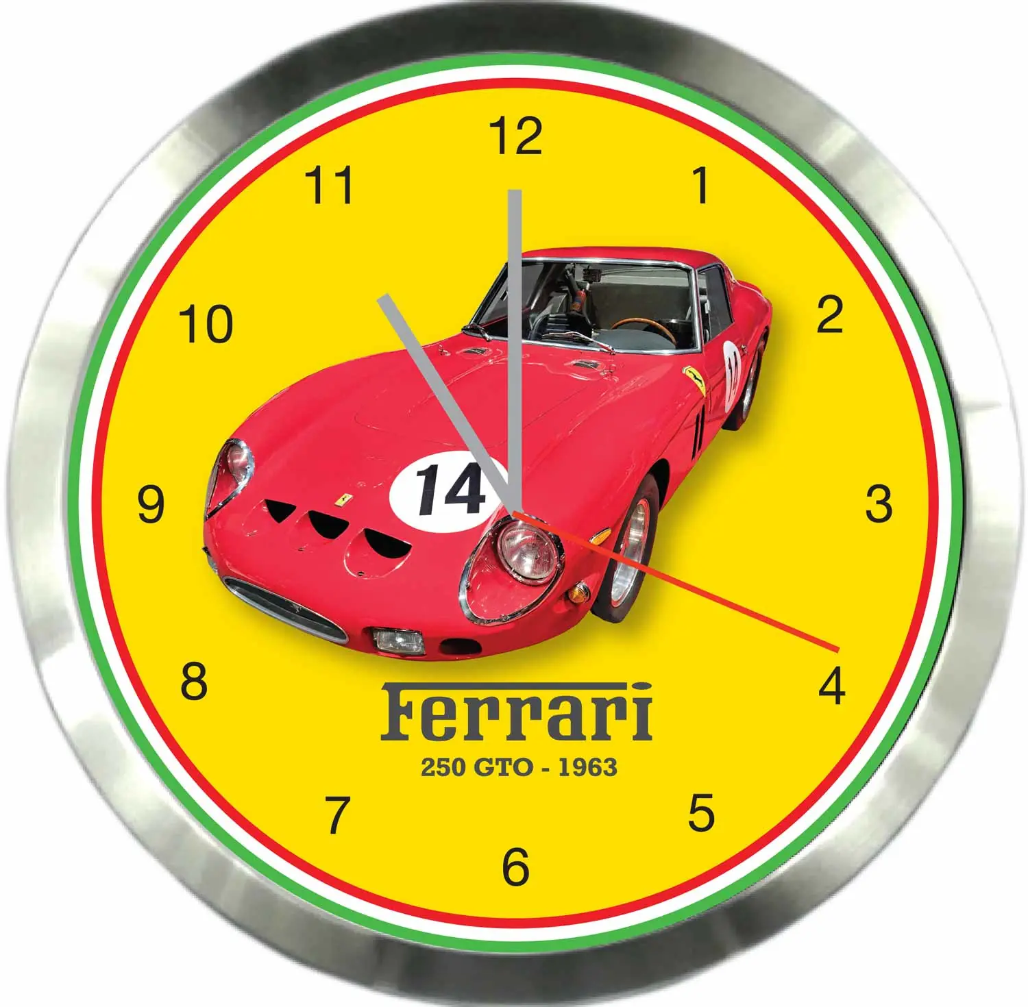 Ferrari 250 GTO 1963 wallclock 35cm yellow