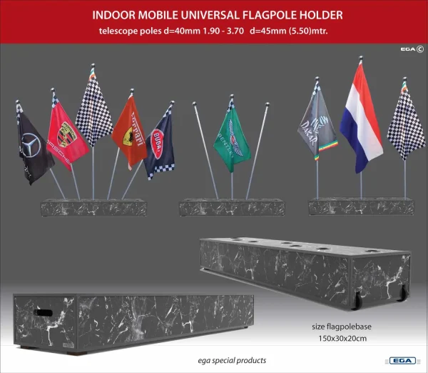 Mobile Flagpole plinth for max. 5 poles D=40mm