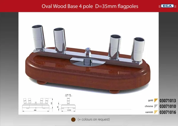 Flagpole base oval wood 4 pole d=35mm